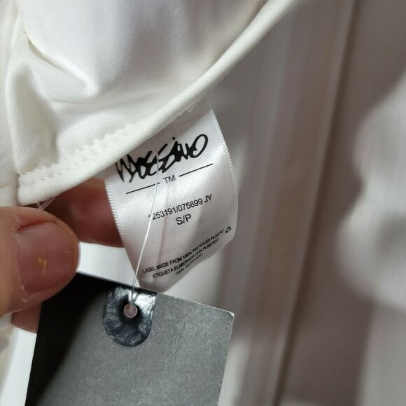 Mossimo Del Mar Camilla Bralette Bikini 2 Pc SwimWear High Waist Small White - Picture 7 of 9